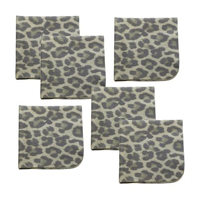 Calabria 6 Pack Microfiber Cleaning Cloth Green Grey Cheetah Animal Print Cleans Eyeglasses Lens TV Phone Cameras Sunglasses