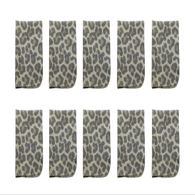 Calabria 10 Pack Microfiber Cleaning Cloth Green Grey Cheetah Animal Print Cleans Eyeglasses Lens TV Phone Camera Sunglasses