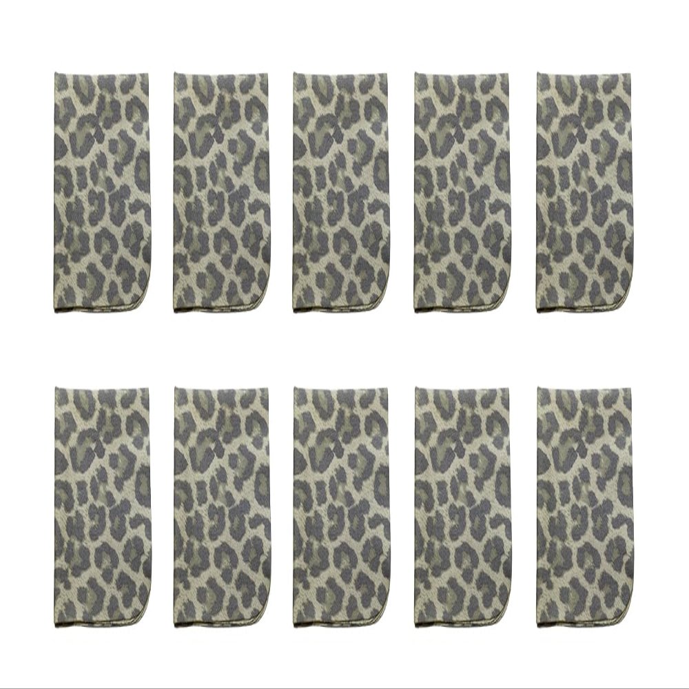 Calabria 10 Pack Microfiber Cleaning Cloth Green Grey Cheetah Animal Print Cleans Eyeglasses Lens TV Phone Camera Sunglasses