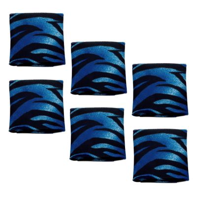 Calabria 6 Pack Microfiber Cleaning Cloth Blue Zebra Animal Print Cleans Eyeglasses Lens TV Phone Cameras Sunglasses Glasses