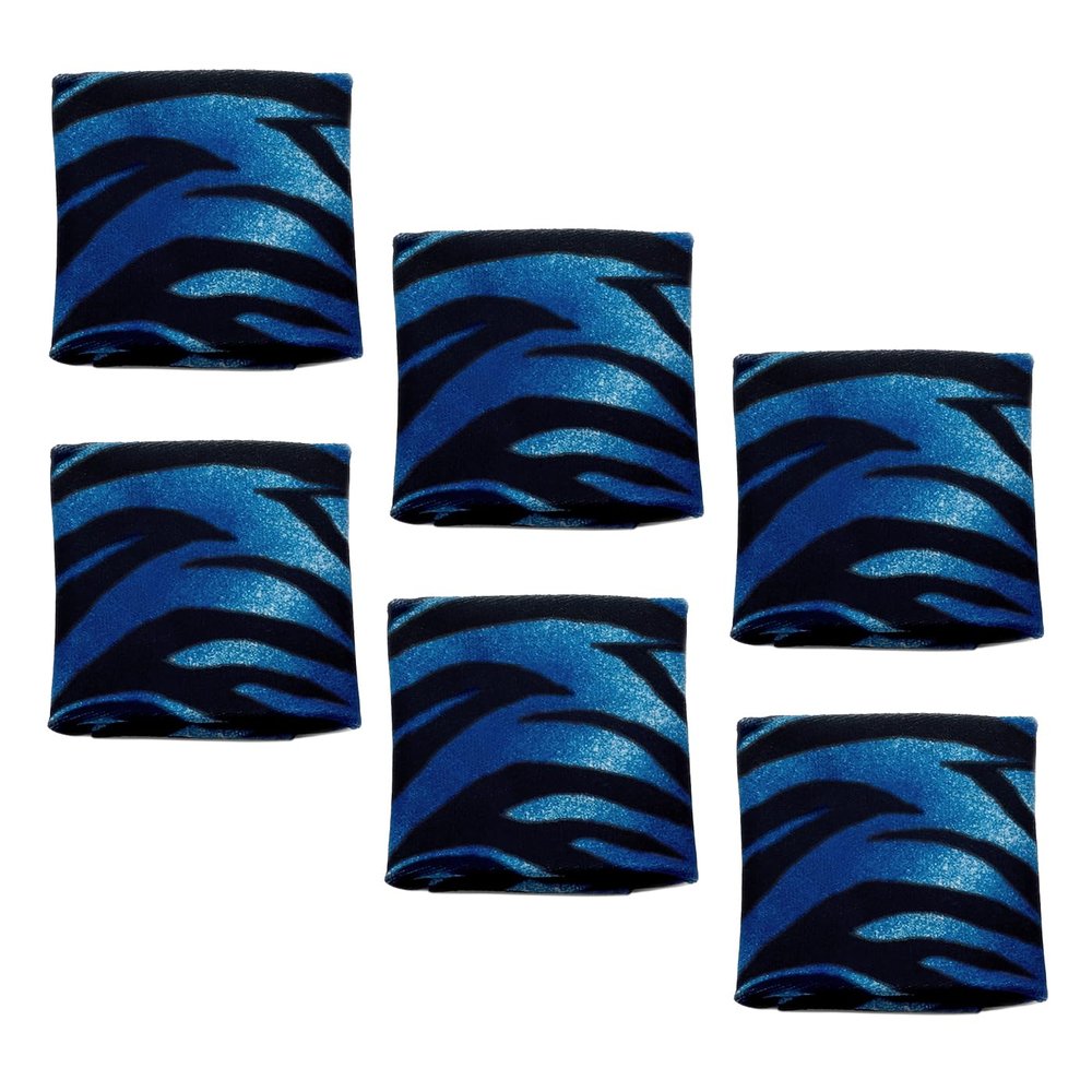 Calabria 6 Pack Microfiber Cleaning Cloth Blue Zebra Animal Print Cleans Eyeglasses Lens TV Phone Cameras Sunglasses Glasses