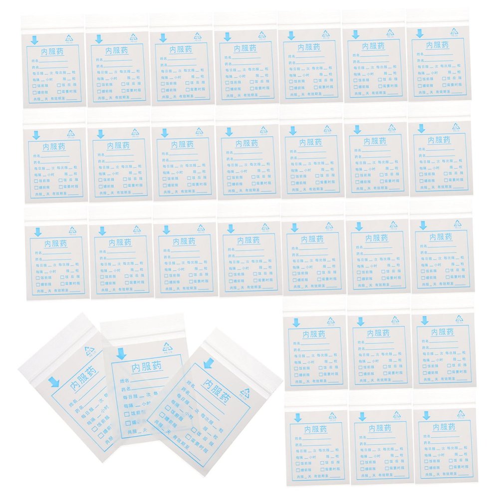100pcs for Medicine Small Pill Bags Self Sealing Reusable Organize Your Easily