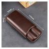 Cigar Humidor Humidor Travel Cigar Humidor Tube Leather Cigar Pouch Portable Cigar Holder Carrying 2 Tubes Cigars Accessories view 4