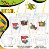 FoldTier 50 Pcs 80's Party Cups Disposable Plastic Cup 12 Oz G Back to 80s mugs Thick 80s Theme Clear mug Lids Straws Retro Music Party Supplies Throwback Dance Birthday Favor Table Decorations view 2