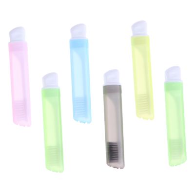 Anneome 6pcs Folding Travel Toothbrush for Boys and Girls Bristles Toothbrush Case Portable Ergonomic Handle Random Color