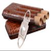 Cigar Humidor Humidor Leather Cigar Humidor Cedar Wood Lining Cigar Cutter Men's Portable Travel Set Groomsmen Gift view 3