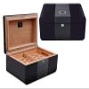 Cigar Humidor 2-Layers Cigar Cabinet with Hygrometer and Humidifier Black Classic Humidor for Club Home view 3