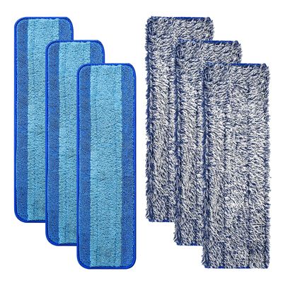 6 Pack Mop Pads for Bona Family of Mops, 3 Microfiber Cleaning Pad + 3 Microfiber Dusting Pad, Reusable Mop Refill Replacement Head for Dry and Wet Floor Cleaning