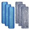 6 Pack Mop Pads for Bona Family of Mops, 3 Microfiber Cleaning Pad + 3 Microfiber Dusting Pad, Reusable Mop Refill Replacement Head for Dry and Wet Floor Cleaning view 1
