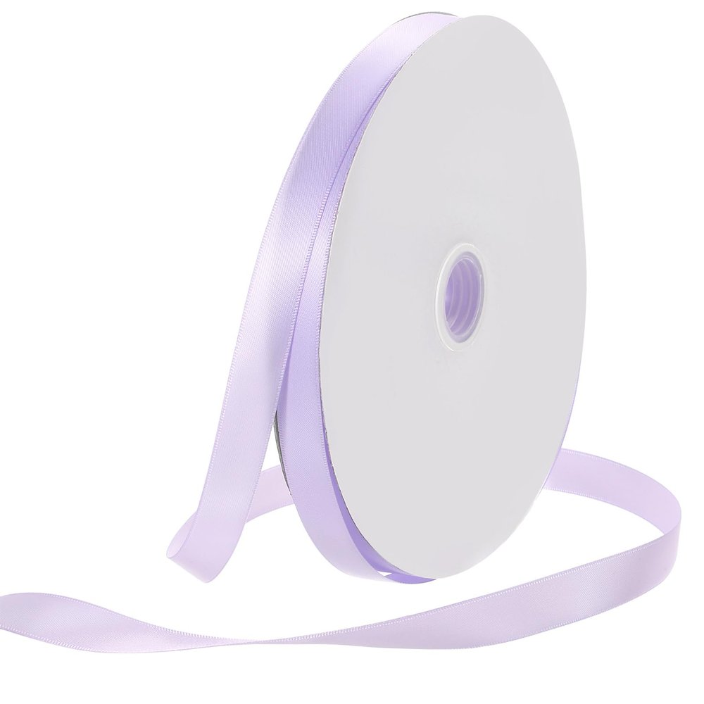 Rebower 50 Yard Satin Ribbon Thick Double Face Grosgrain Silk Ribbon, [for Gift Wrapping, Hair Bows, Wedding, Cake, Flower] - 0.6"(1.5cm)/Light Purple