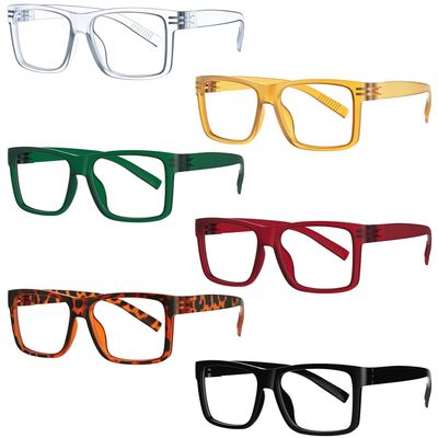 Eyekepper Metalless Reading Glasses with Screwless Spring Hinges 6 Pack Oversize Readers for Wide Face +3.75