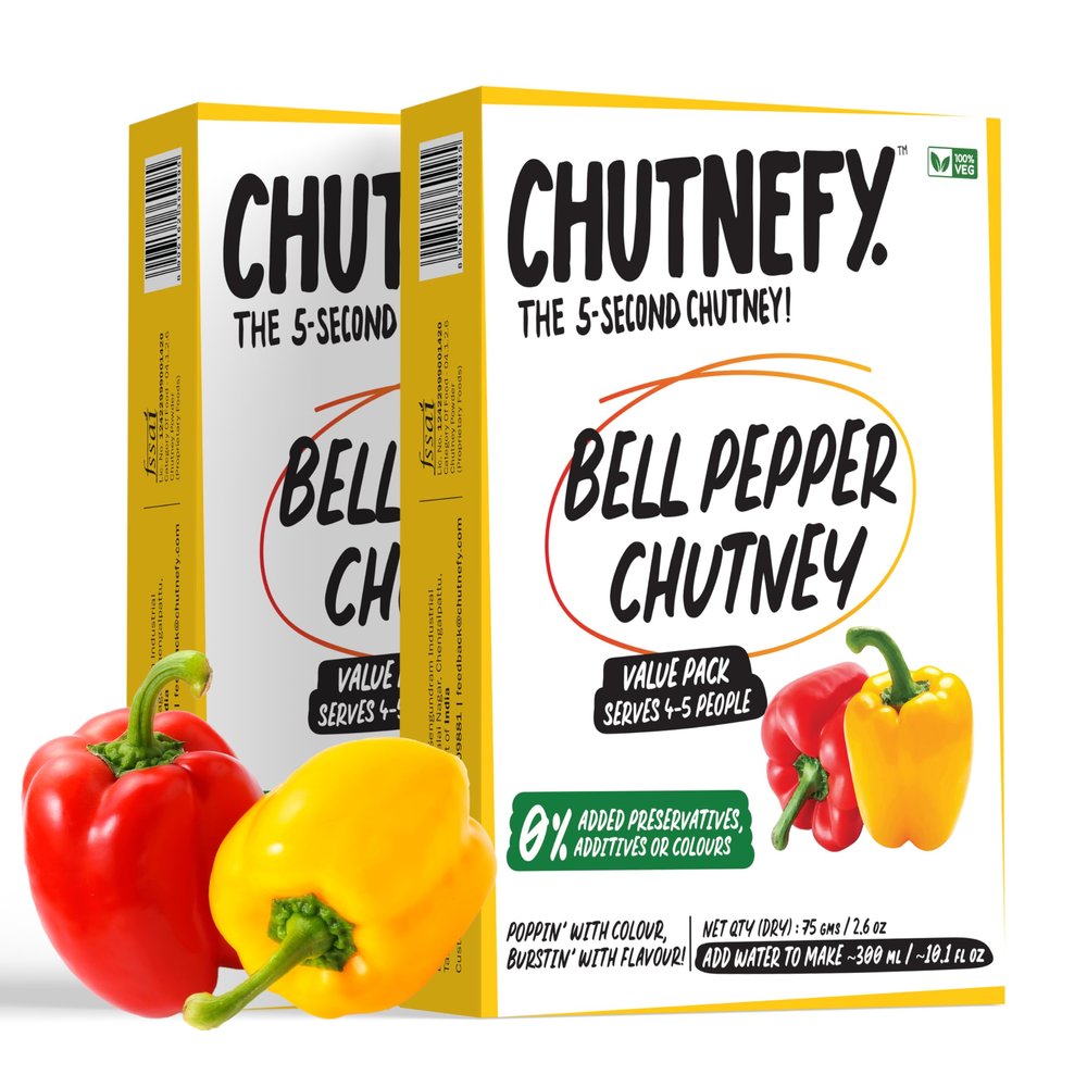 Chutnefy Bell Pepper - 2.64 Ounce | Delicious & Ready-to-Eat | 5-Second Instant Chutney | No Preservatives or Additives