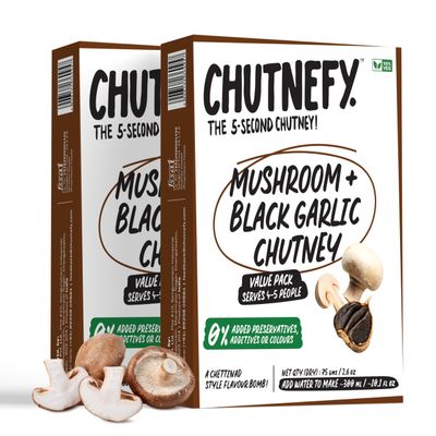 Chutnefy Mushroom Chutney - 2.64 Ounce | Delicious & Ready-to-Eat | 5-Second Instant Chutney | No Preservatives or Additives