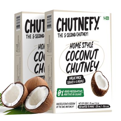 Chutnefy - Coconut Chutney - 2.64 Ounces | Delicious & Ready-to-Eat | 5-Second Instant Chutney | No Preservatives or Additives
