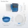 BVN Leak-Proof Denture Bath Cup for Travel, Denture Cup for Soak Dentures, Retainer Cleaning Case with Strainer (White + Blue) view 2