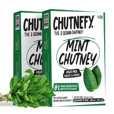 Chutnefy - Mint Chutney - 2.64 Ounces | Delicious & Ready-to-Eat | 5-Second Instant Chutney | No Preservatives or Additives