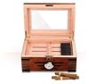 Cigar Humidor Humidor Desktop Humidor with Tempered Glasstop, Cedar Divider, and Ring Glass Hygrometer view 4