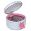 BVN Leak-Proof Denture Bath Cup for Travel, Denture Cup for Soak Dentures, Retainer Cleaning Case with Strainer (White + Pink) view 1