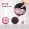 BVN Leak-Proof Denture Bath Cup for Travel, Denture Cup for Soak Dentures, Retainer Cleaning Case with Strainer (Black + Pink) view 3