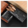 Cigar Humidor Humidor Leather Cigar Case Travel Humidor Holder Portable 3 Tubes Cigar Humidor Box view 2