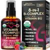 USDA Organic Vitamin B-Complex Liquid Spray 8-in-1 - B5 Pantothenic Acid | B12 Methylcobalamin | B1 Thiamine | B6 Pyridoxine | B7 Biotin | B9 Folic | B3 Niacinamide - Made in USA Supplement, 2fl oz view 1