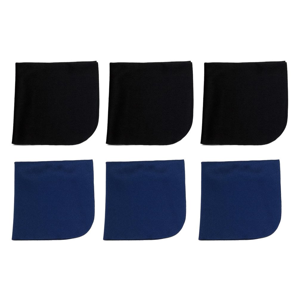 Calabria 6 Pack Microfiber Cleaning Cloth Midnight Black/Navy Blue MA018 Cleans Eyeglasses Lenses TV Phone Camera Sunglasses