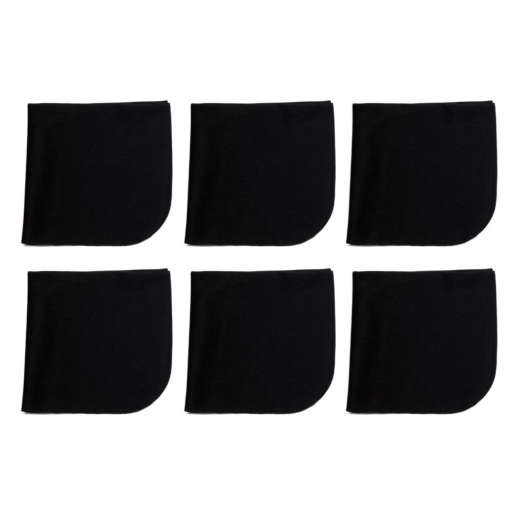 Calabria 6 Pack Microfiber Cleaning Cloth Midnight Black MA018 Cleans Eyeglasses Lens TV Phone Screen Camera Glasses Cleaner