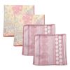 Calabria 4 Pack Microfiber Cleaning Cloth Pink Purple Lines/Pink Yellow Circles Cleans Eyeglass Lens TV Phone Screens Camera view 1