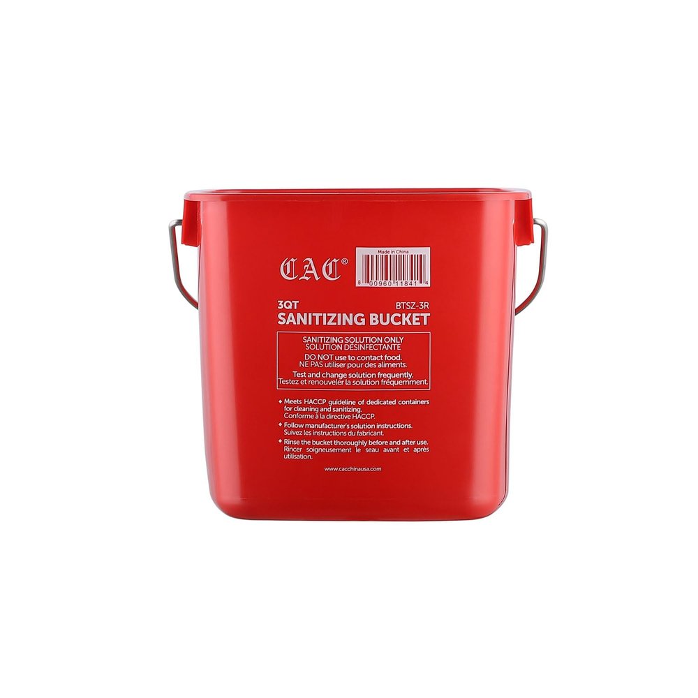 CAC China BTSZ-3R Red Sanitizing Bucket 3 Qt.