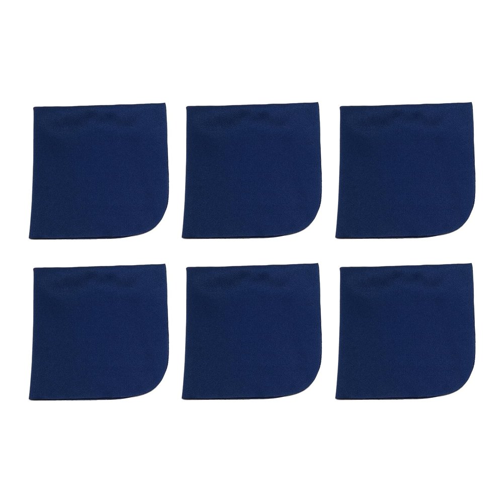 Calabria 6 Pack Microfiber Cleaning Cloth Navy Blue MA018 Cleans Eyeglasses Lens TV Phone Screens Cameras Sunglasses Glasses