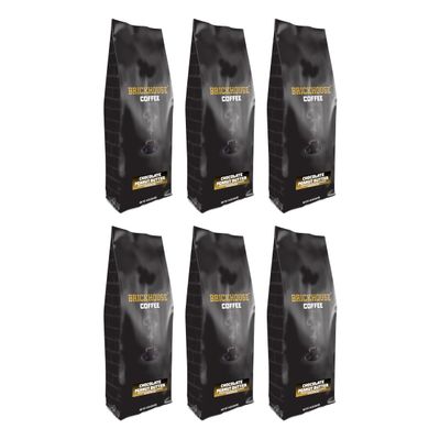 Brickhouse Chocolate Peanut Butter Flavored Ground Coffee  Nutty & Sweet, 100% Arabica, 6-Pack (12oz Bags)