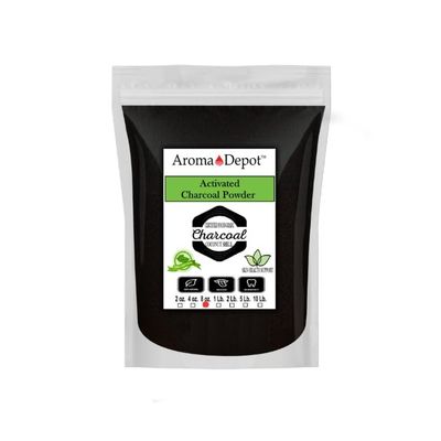 Aroma Depot 8 oz. Coconut Activated Charcoal Powder - Supports Health, Vegan, Non-GMO, No Additives, Food Grade, Teeth Whitening Powder, Charcoal for Facial Scrub, and Soap Making. (8 oz.)