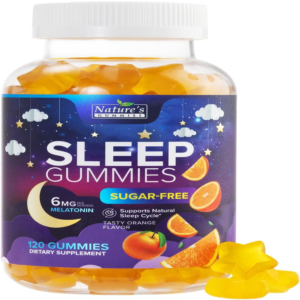 Sleep Gummies 6mg - Sugar Free Melatonin Gummy Supplement for Adults, Natural Zero Sugar Sleeping Gummy for Adults, Kids, Orange Flavored, Vegan, Extra Strength Sleep Vitamin Support - 120 Gummies