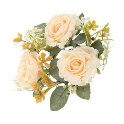 PRETYZOOM Candle Rings with Artificial Flowers Wreaths Boho Decorative Pillar Candle Holders for Weddings Birthdays and Home Decor Lightweight Easy to Clean Festive Floral Arrangement