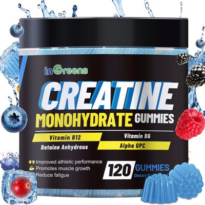 inGreens Creatine Monohydrate Gummies 6g for Men & Women 120 Count