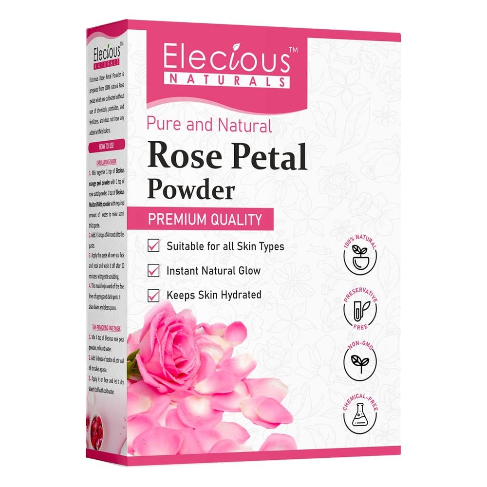 NineLife Basics ATS Pure Rose Petals Powder for face, Skin and Hair (200 Grams) | Chemical-Free, Preservative Free, Non-GMO, NO Artificial Color
