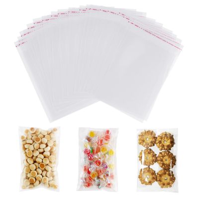Clear Cellophane Bags - 200 Pcs, 4x6 Inch, Self-Sealing, Perfect for Treats, Candy, Gift Wrappers & Party Favors