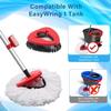 2 Pack Spin Mop Heads Replacement Compatible with O Cedar EasyWring 1Tank, Upgraded Scrub Brush,4 Section Mop Handle and 1 Base Combo Set, Microfiber Replace Head Refill view 2