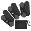 7pcs Set 1 pc Mini Wet Bag +6pcs Absorbent Reusable Sanitary Pads/Washable Cloth Menstrual Pads(Black,M) view 1