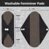 7pcs Set 1 pc Mini Wet Bag +6pcs Absorbent Reusable Sanitary Pads/Washable Cloth Menstrual Pads(Black,M) view 2