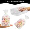 Cellophane Bags, 50 Pcs Bottom Gusset Bags, 6''x9" Cellophane Treat Bags, Clear Gift Bag Plastic Cello Candy Popcorn Bag with Ties for Valentines Wedding Party Favors Gift Bakery Wrapping Food Storage view 2