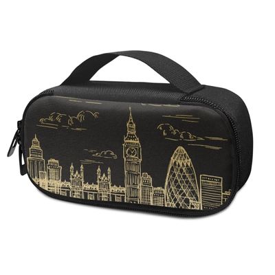 Pzuqiu British Architecture Diabetic Carrying Cooling Bag Lightweight Insulin Cooler Travel Case for Insulin Pen and Diabetic Supplies Medication Storage Case with Side Handle