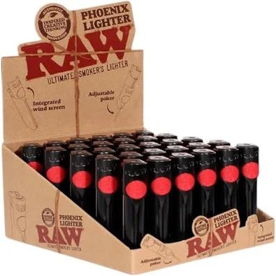 BQP RAW Ultimate Smokers Lighter with Poker and Windscreen (Box of 30)
