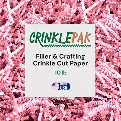 CrinklePak 10 LB USA Made crinkle paper filler | Paper Shred Filler for Shipping packages, Gift Wrap, Great packing paper for gift basket filling, Birthdays, Weddings, and Anniversaries | Pink
