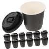 Beaupretty 25sets Multi-use Scalding Paper Cups Leakproof Hot Coffee Tea Cup Lids Reusable Milk Drinking view 1