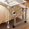 YVYKFZD Overbed Table with Wheels, Bedside Table Adjustable Height and Length, Standing Over Bed Table, Rolling Medical Over Bed Desk for Full/Queen/King Beds (Color : Black, Size : 140cm/55.1in) view 4