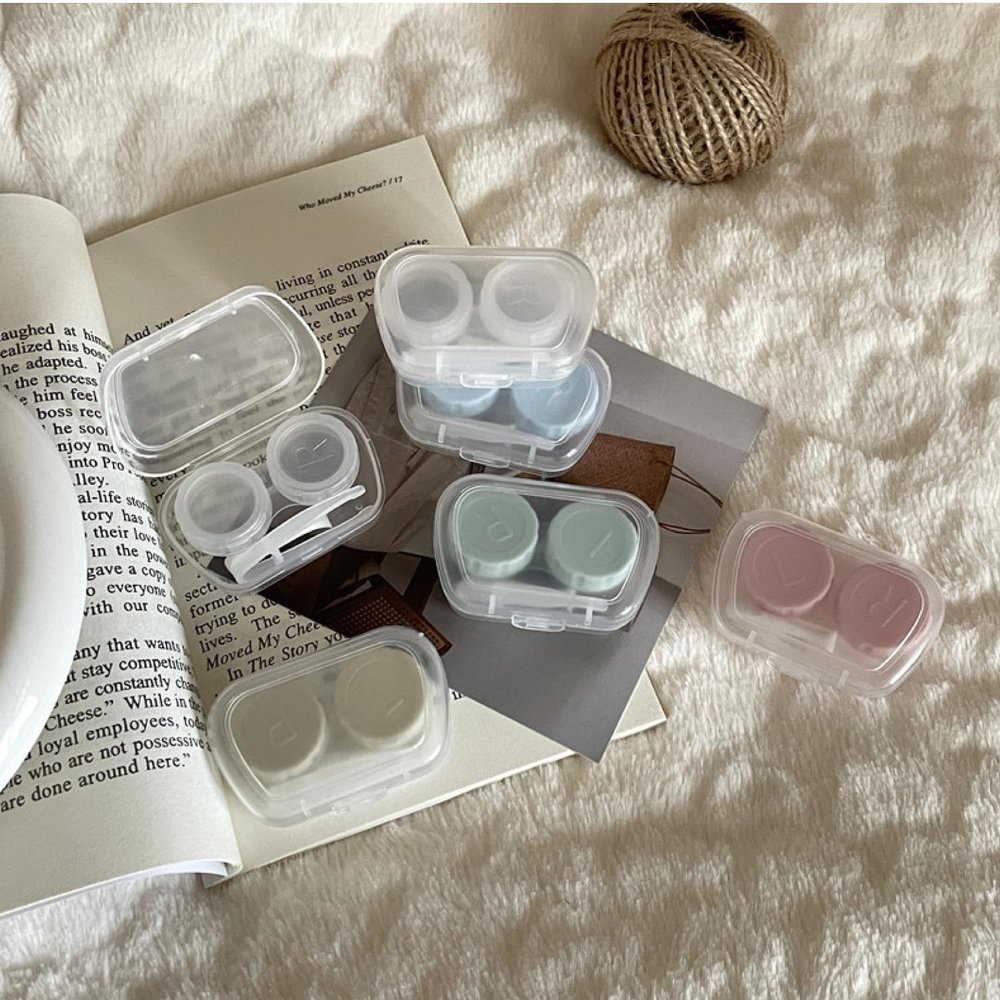BEDARTIST Portable Contact Lens Cases, Clear Travel Size Eye Contacts Case Box Holder, Contact Lenses Tweezers Remover Tool Kit for Daily Traveling (10)