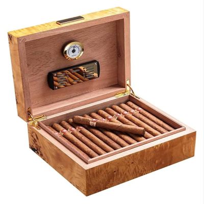 Cigar Humidor Cigar Humidor, Cedar Humidor, Piano Paint Design, Corrosion Resistance, Anti - Wear, with Accurate Digital Hygrometer, Cigar Humidifier and Accessory Drawer, Holds Up to 50 Cig
