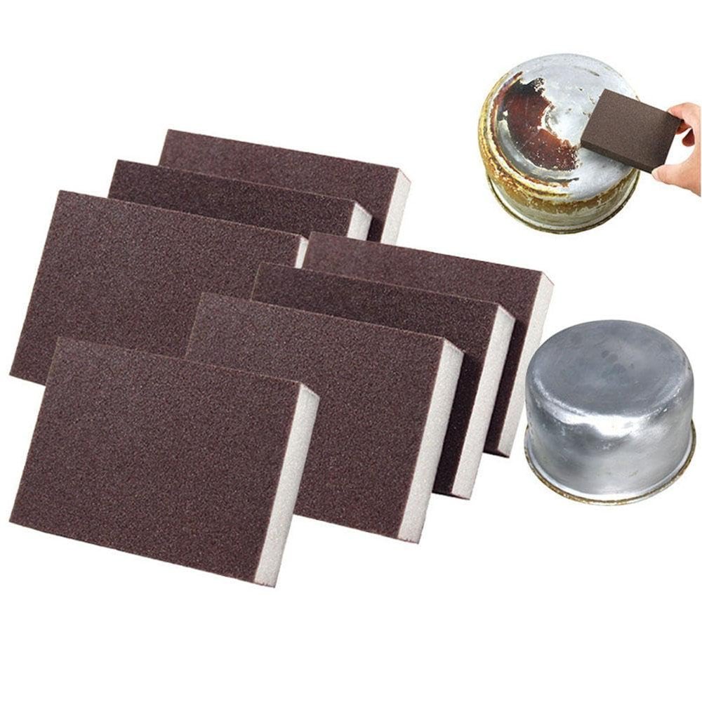 10 Pack Carborundum Sponge, Magic Emery Sponge Brush Eraser Scrub, Kitchen Cleaning Sponge for Removing Rust Cleaning Pots and Pans, 2024 New Household Cleaning Tool