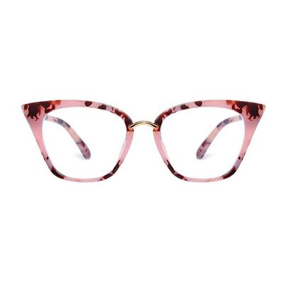 AOOLIA Oversized Cat Eye Reading Glasses for Women, Stylish Blue Light Reading Glasses, Reading Eyeglasses for Computer Laptop Phone (Pink, 2.5, x)